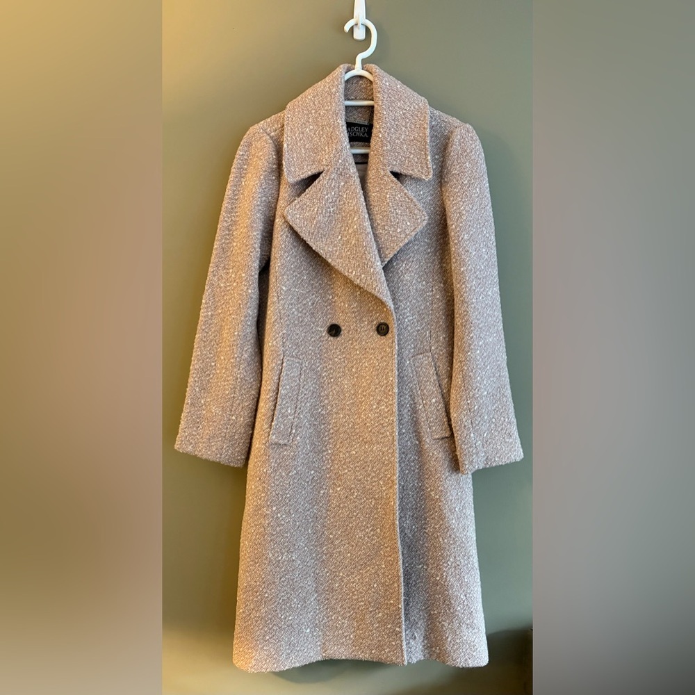 Badgley Mischka Textured Blush Pink Pea Coat size XS - Picture 2 of 13